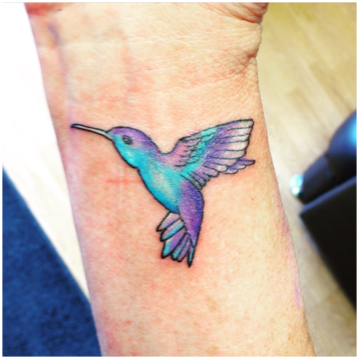 Hummingbird Lavender Watercolor Temporary Tattoo / Humming Bird Tattoo /  Lavender Tattoo / Watercolor Tattoo - Etsy